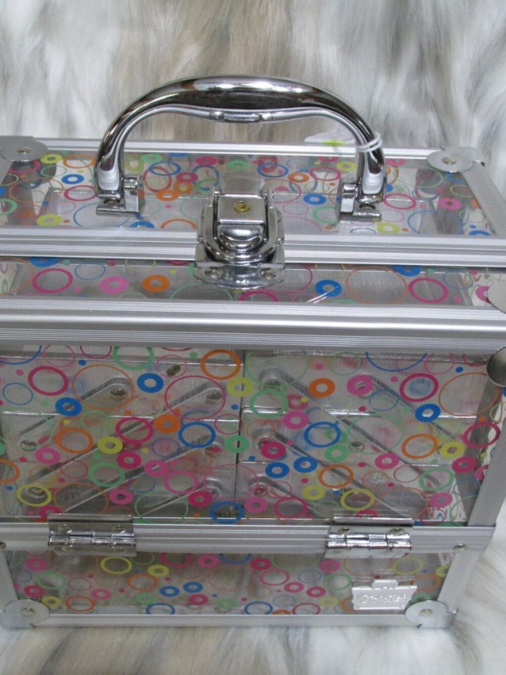 P3173-NWOT Caboodle Circles <uti Pullout Trays Cosmetic/Jewelry Casr
